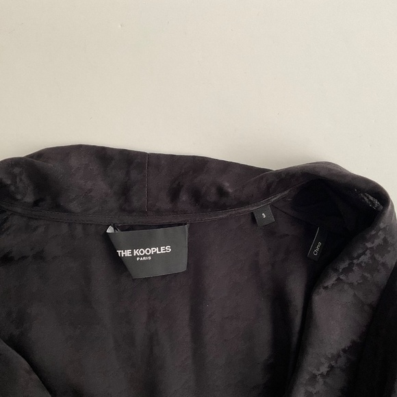 The Kooples Twisty Houndstooth Jacquard Dress SzL Black Luxury Edgy Elegant Chic - Picture 4 of 12